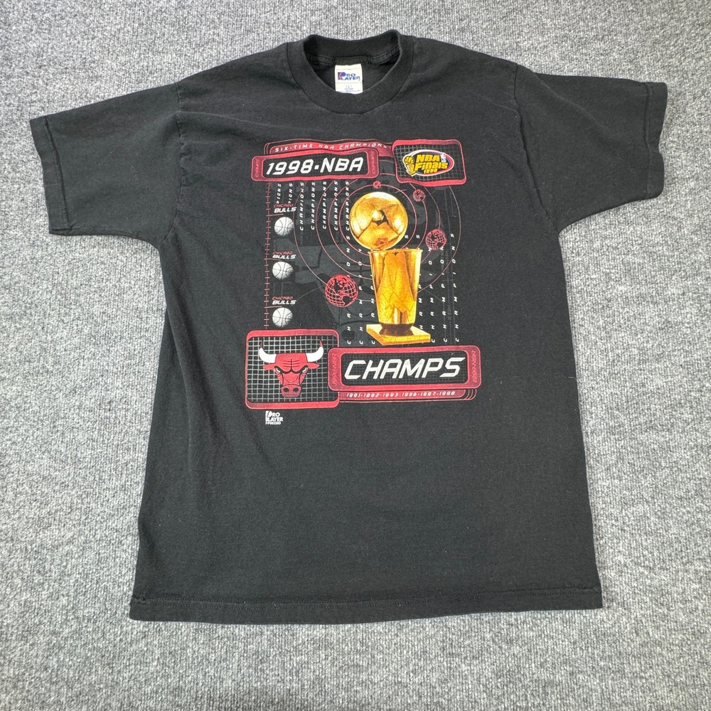 Vintage 1998 Chicago Bulls NBA Finals Champions Pro Player T Shirt Mens Large‎